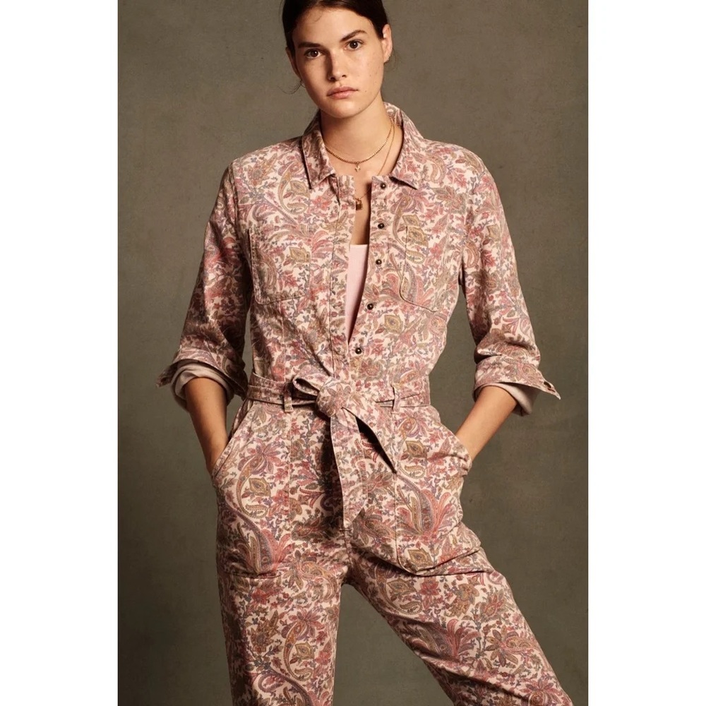 Paisley Utility Jumpsuit Anthropologie in Denim